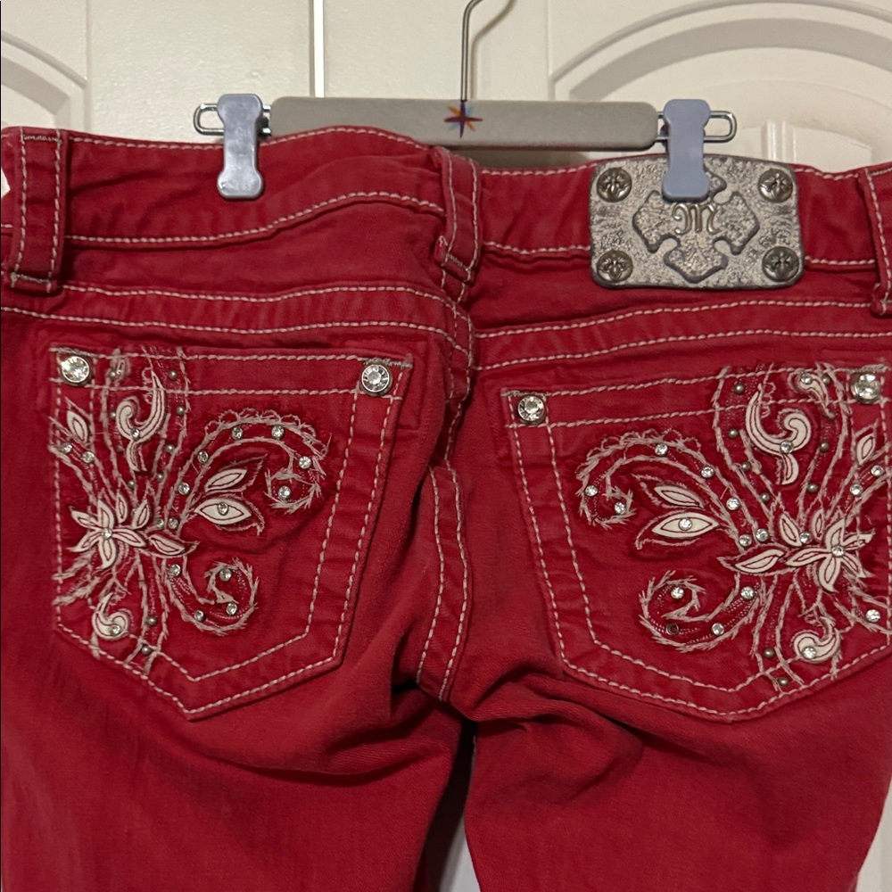 Miss Me Red Skinny Jeans - Picture 3 of 5